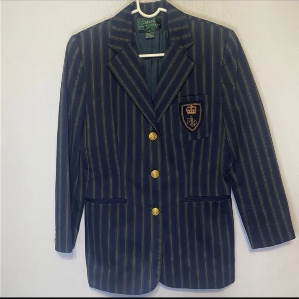 Vntg pinstripe ralph lauren blazer size 2p
